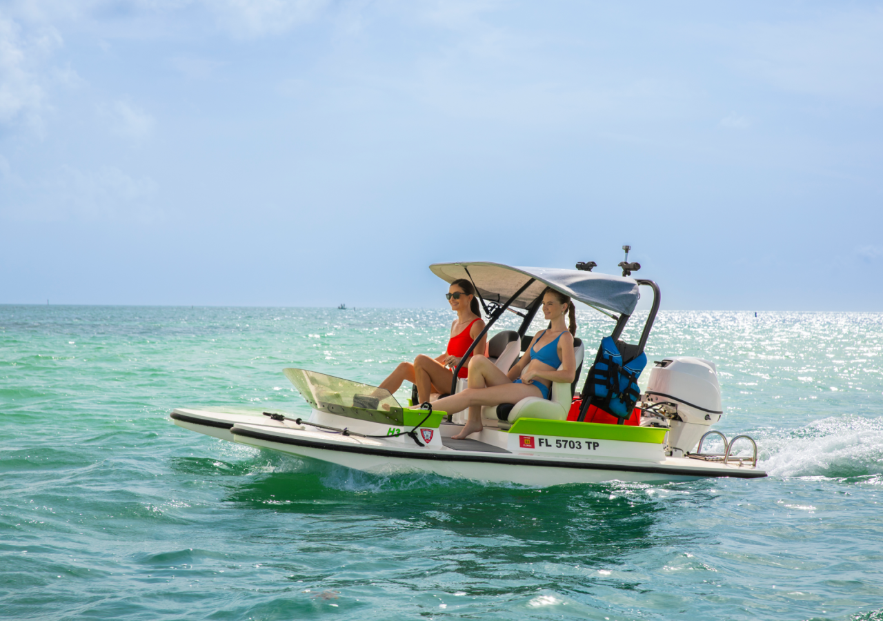 Two women on a CatBoat Tour