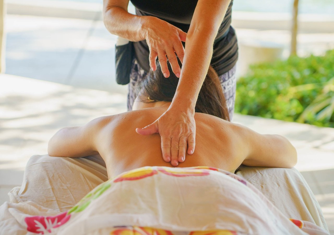 woman getting a back massage