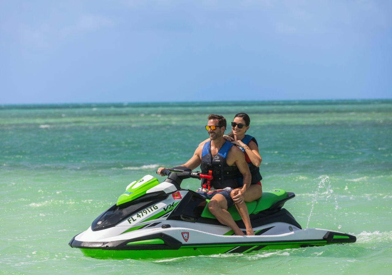 A couple on a Jetski