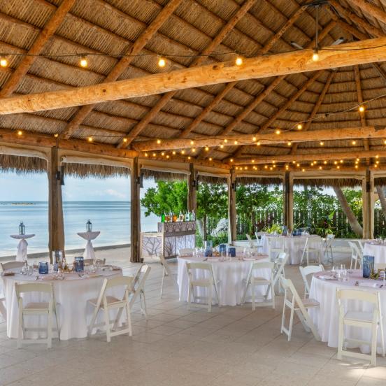 An event set up at Amara Cay Resort in Islamorada by the ocean.