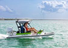 Couple on paddle boat 